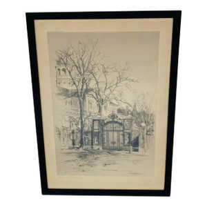 Gates of Harvard Signed Charles Woodbury 1890