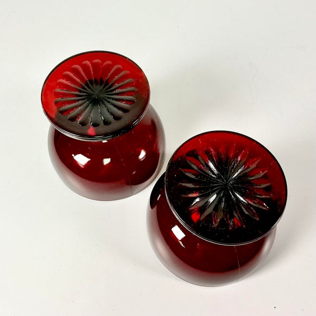 1920s Antique Art Deco Boho Chic Hollywood Regency Ruby Red Champagne Coupes - Set of 9 For Sale - Image 10 of 12