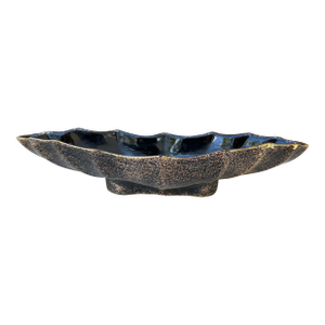 Vintage 1960s Black With Gold Specks California Originals Pottery Console Bowl