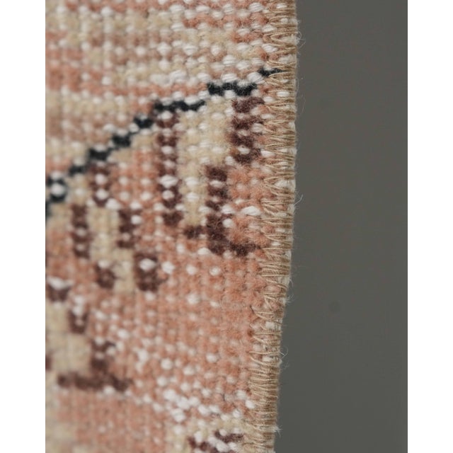 1970s Vintage Handmade Wool Cotton Brown Area Rug For Sale - Image 4 of 12