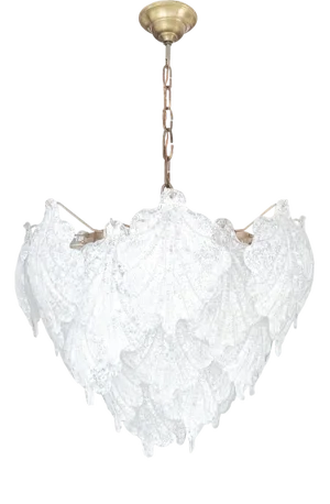 Large Italian Murano Glass Leaf Ceiling Lamp from Mazzega, 1970s
