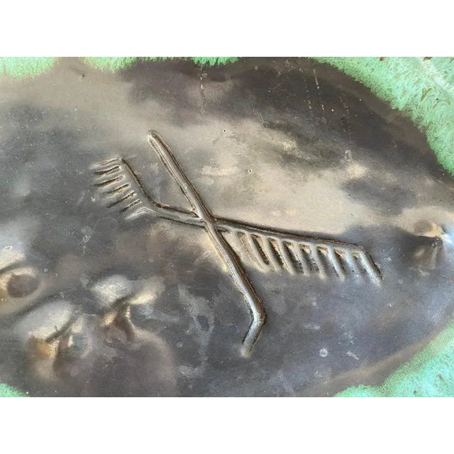 American Mariana Van Allesch 1940s American Studio Pottery Leaf Bowl For Sale - Image 3 of 13