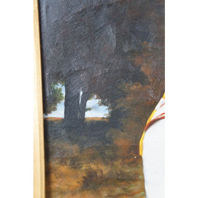 Meditation After William Adolphe Bouguereau Oil on Canvas Seated Young Girl 48" For Sale - Image 10 of 12