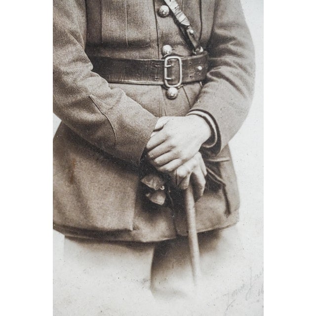 Photography Fascinating World War I Framed Antique Studio Photograph of British Soldier in Uniform Militaria Home Decor For Sale - Image 7 of 11