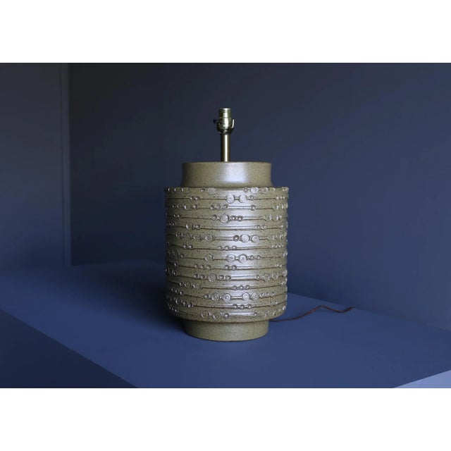 Large Scale David Cressey Green Ceramic Lamp, Circa 1970 For Sale - Image 10 of 13
