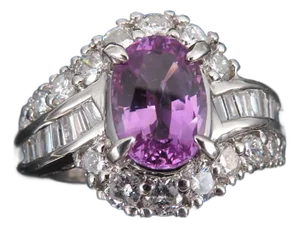 Late 20th Century 2.02ct Gia Ceylon No Heat Pink Sapphire 1.00ct Diamond Platinum Ring Size 5.25