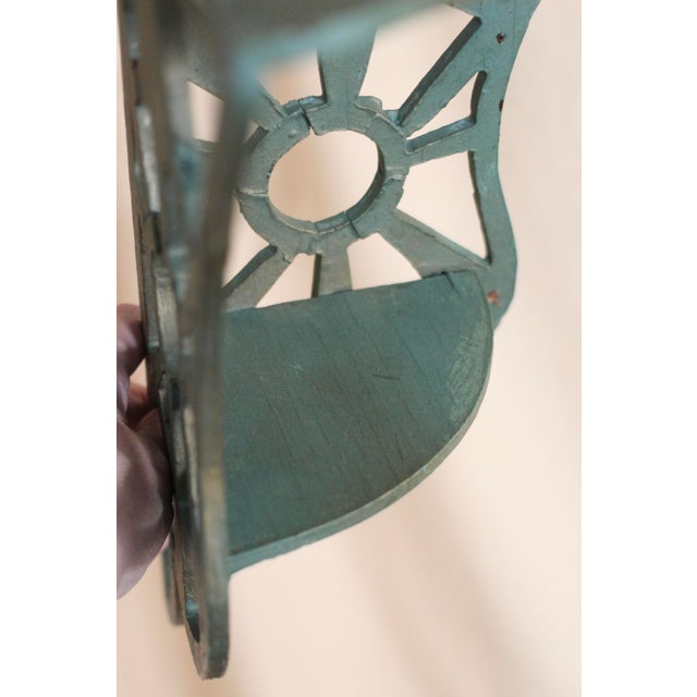 1930s Folk Art Green and Gold Scroll Shelf For Sale - Image 10 of 13
