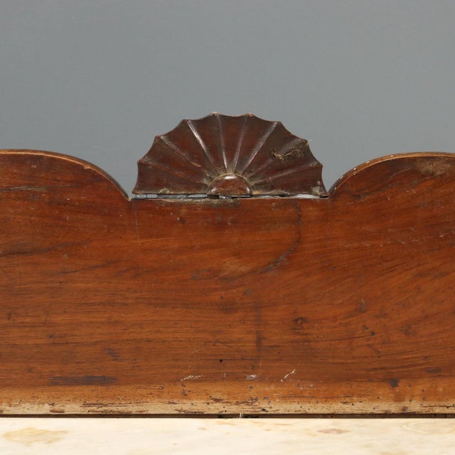Italian Empire Desk in Walnut with Marble Top For Sale - Image 4 of 12
