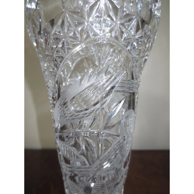 1940's Hofbauer Byrdes Aramis Birds Hand Cut Lead Crystal Vase For Sale In Atlanta - Image 6 of 8