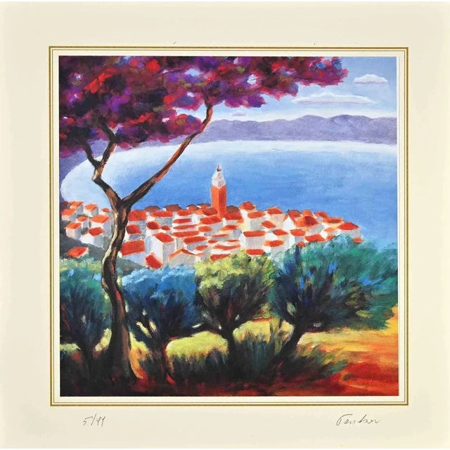 Contemporary After Nicholas Verrall, The Village on the Lake, Lithograph, Late 20th Century For Sale - Image 3 of 3