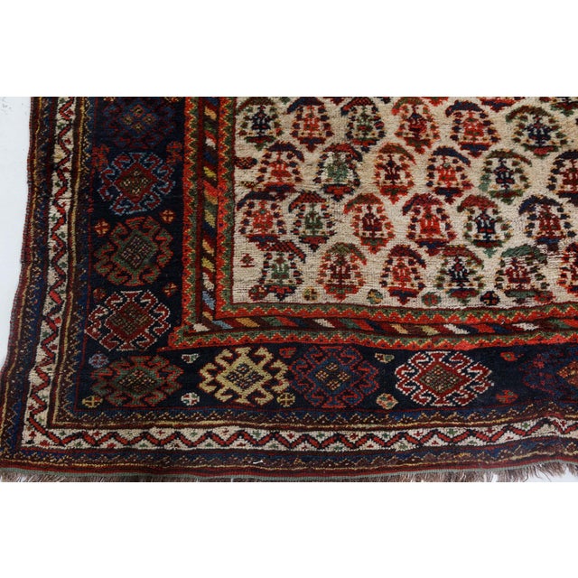 Textile Authentic Persian Afshar Rug in Blue, Brown, Green, Red, White For Sale - Image 7 of 13
