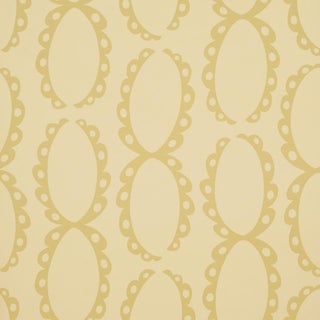Sample - Schumacher The Saints Wallcovering In Soft Gold For Sale