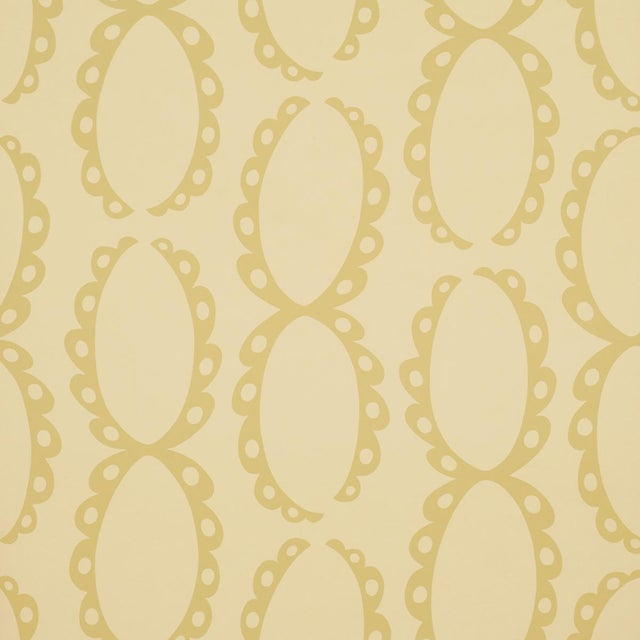 Sample - Schumacher The Saints Wallcovering In Soft Gold For Sale