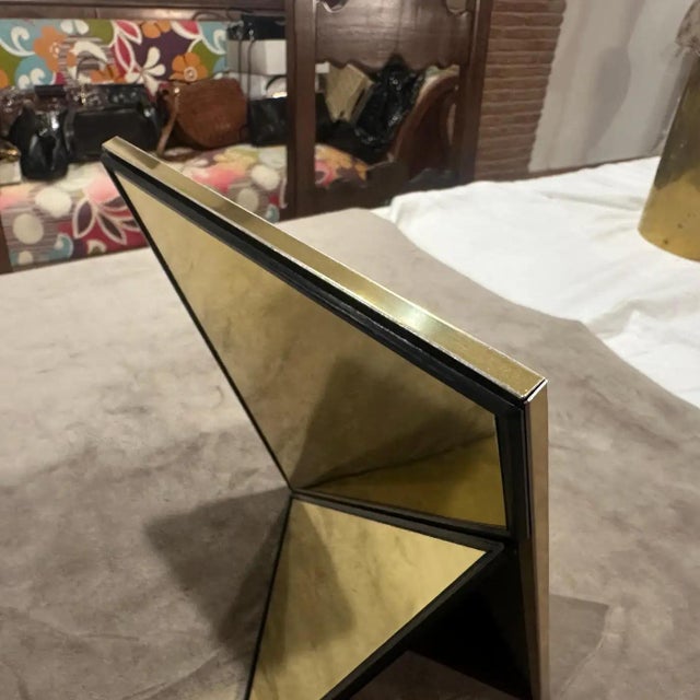 1970s Mid-Century Modern Brass and Cream Lacquered Metal Italian Picture Frame For Sale - Image 11 of 11