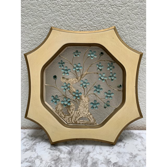 Metal Midcentury Asian Chinoiserie Cherry Blossom Wall Decor For Sale - Image 7 of 7