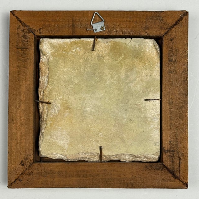 18th Century Portuguese Azulejos Landscape With Dwelling Tile, Framed For Sale In Philadelphia - Image 6 of 7