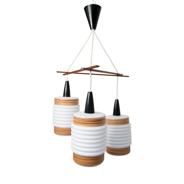 Scandinavian Triangle Pendant Light in Cascade, 1960 For Sale