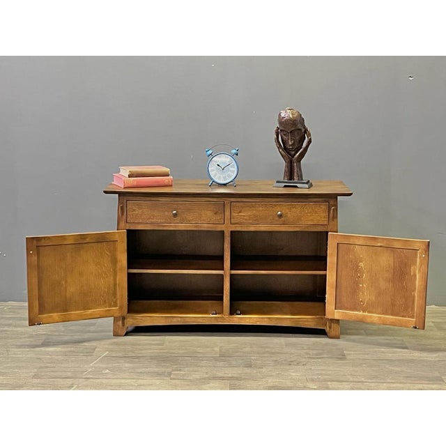 Mission / Arts and Crafts Solid Quarter Sawn Oak Cabinet - Walnut For Sale - Image 11 of 17
