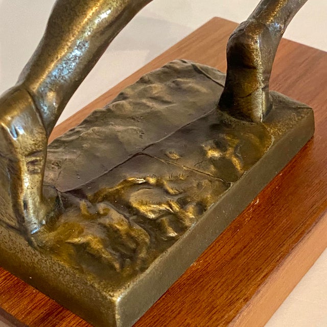 Art Deco Style 1950s Bronze Track and Field Runner Trophy For Sale - Image 13 of 16