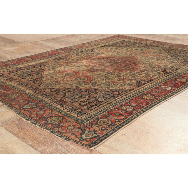 Beige Late 19th Century Persian Malayer Rug, 04'06 X 06'05 For Sale - Image 8 of 10