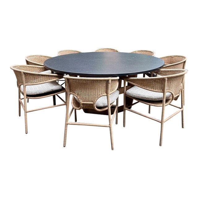Sutherland Lakeshore Dining Table & 8 Sag Harbor Chairs For Sale
