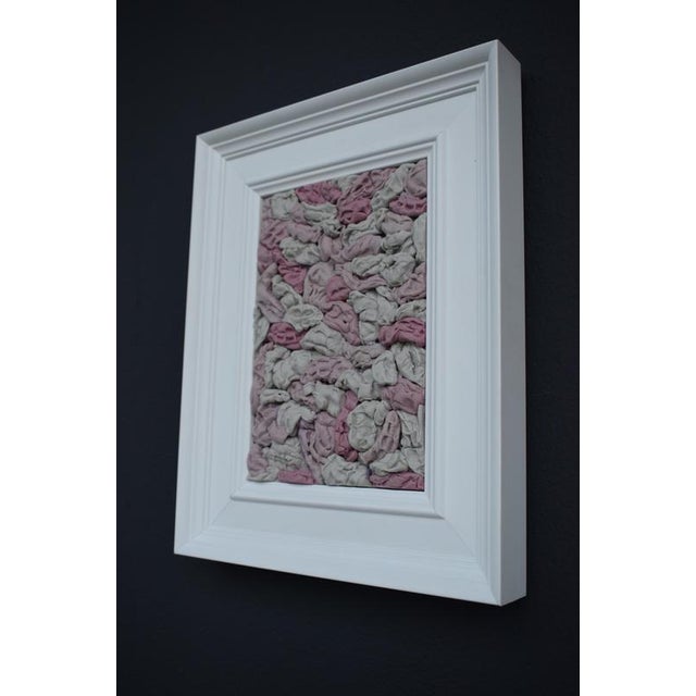 Framed Wall Relief in Pink and Gray with Recast Gum Forms in Dental Silicone, 2010s For Sale - Image 4 of 9
