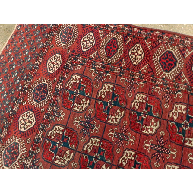Textile Galerie Shabab Collection Early 20th Century Central Asian Tekke Carpet For Sale - Image 7 of 9