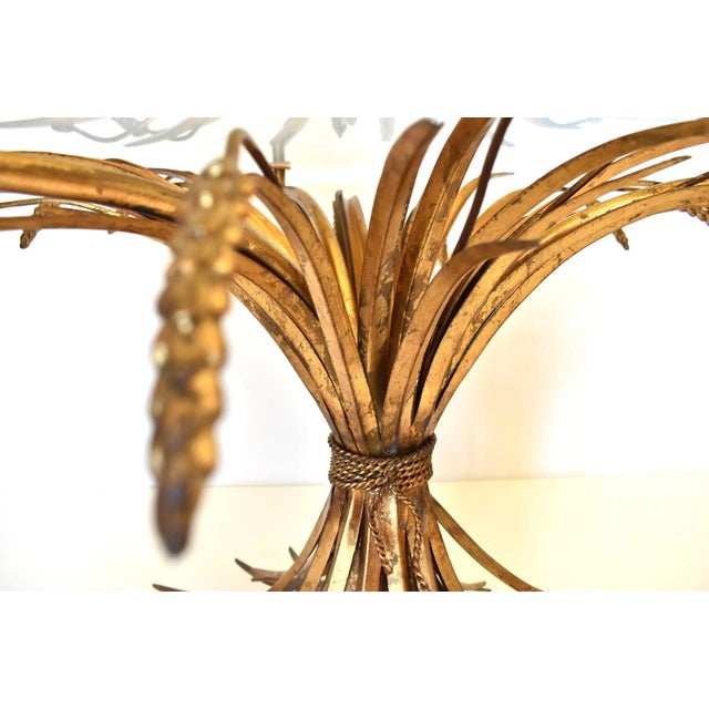 Gold Vintage Mid-Century Italian Sheaf of Wheat Table For Sale - Image 8 of 10