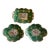 Antique Coalport Apple-Green & Gilt Porcelain Dessert Dishes, Set of 3 or Antique Coalport Hand-Painted Porcelain Dessert Dishes, C. 1850, Set of 3 For Sale