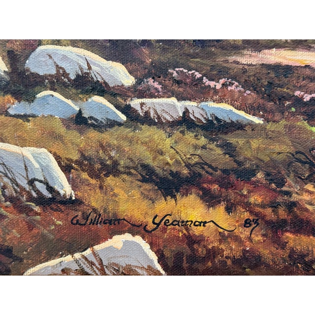 Textile A tranquil mountain lake scene with vivid light, colour and natural beauty 1983 For Sale - Image 7 of 7