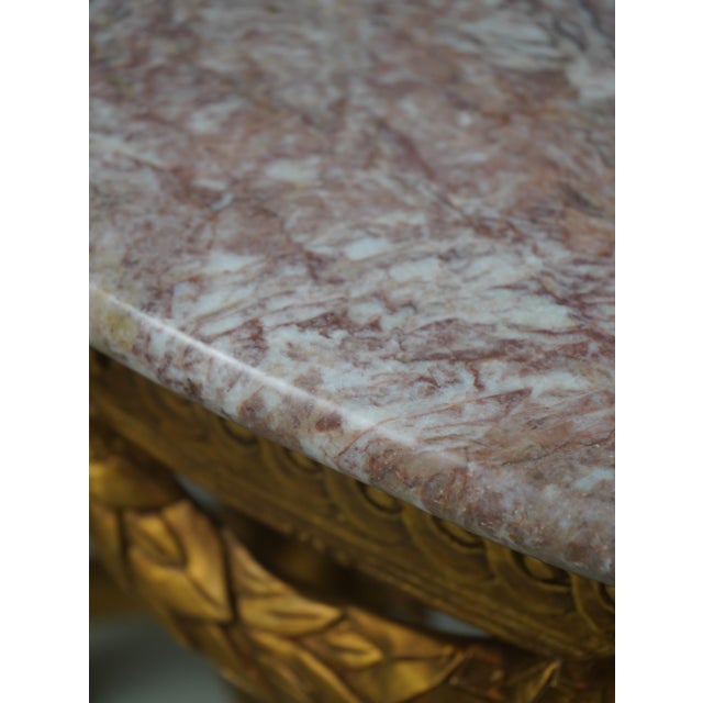 Pair of French Louis XV Style Marble Top Wall Console Tables For Sale - Image 11 of 14