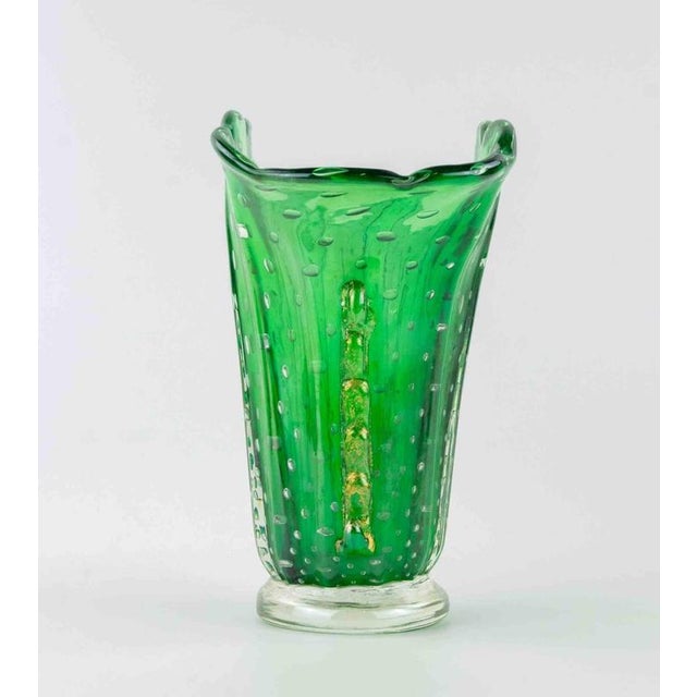 Art Deco Vase in Light Green Murano Glass by Barovier and Toso, Italy, 1930s For Sale - Image 4 of 6