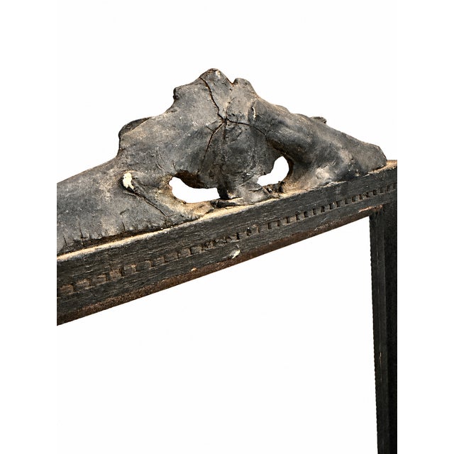 Circa 1870's Ebonized Victorian Black Floral Pedestal Tabletop Frame For Sale - Image 4 of 13