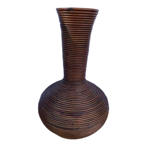 Vintage Gabriella Crespi Style Pencil Reed Vase