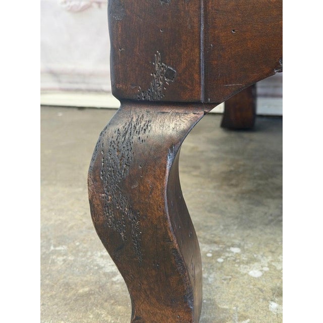 Wood French Chesterfield Tufted Bench in Caramel Leather For Sale - Image 7 of 16