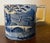 Blue Antique Early 19th Century English George III Staffordshire Pearlware Blue & White Pottery Porter's Tankard Mug Circa 1820 For Sale - Image 8 of 14