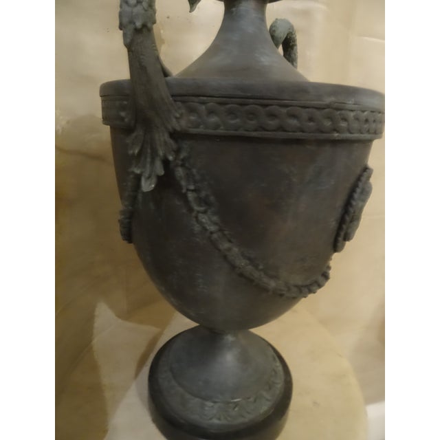 Mid 20th Century Large Bronze Neoclassical Urns For Sale In Los Angeles - Image 6 of 8