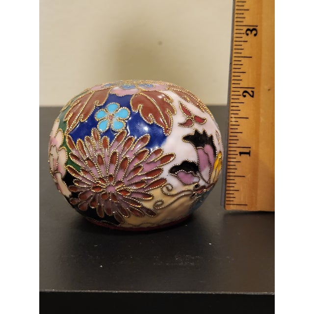 Brass Vintage Cloisonne Enamel Brass Paper Weight For Sale - Image 8 of 9