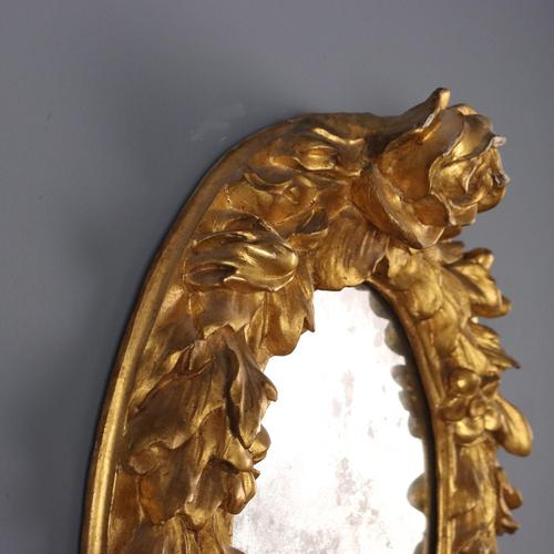 Wood Gilded Carved Mirror For Sale - Image 7 of 8