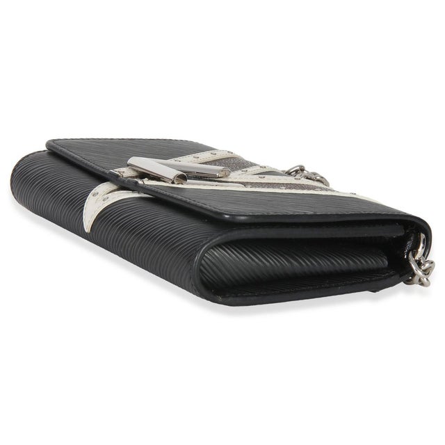 Animal Skin Black White V Monogram Canvas Twist Wallet on Chain For Sale - Image 7 of 9