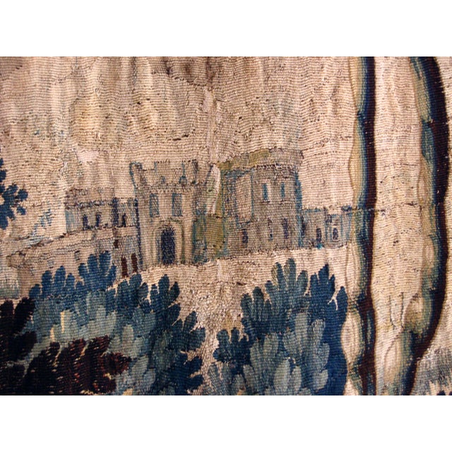 Textile French Aubusson Tapestry Verdure Parrot on a Brench Circa 1700 For Sale - Image 7 of 13