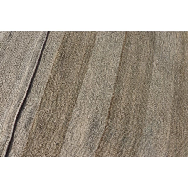 Mid 20th Century Vintage Turkish Kilim Runner With Stripes in Light Taupe and Neutral Tones For Sale - Image 11 of 11