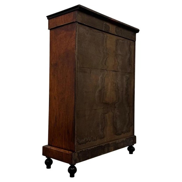 19th Century Antique English Victorian Inlaid Walnut Pier Display Cabinet For Sale - Image 9 of 11
