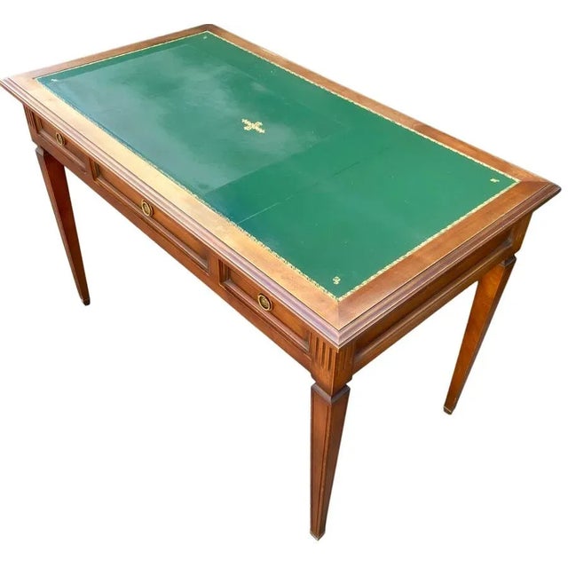 Wood Louis XVI Extendable Desk with 3 Drawers, 1960s For Sale - Image 7 of 8