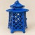 Metal Three Vintage Blue Chinoiserie Asian Cast Iron Pagoda Laterns - a Set For Sale - Image 7 of 9