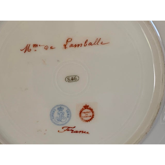Metal 19thC Sèvres Marked Portrait Plate Madame De Lamballe Signed Debrie Made in France c.1890-1910 For Sale - Image 7 of 8