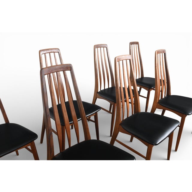 Koefoeds Møbelfabrik Mid 20th Century Set of Eight Nils Koefoed "Eva" Highback Dining Chairs in Teak For Sale - Image 4 of 13