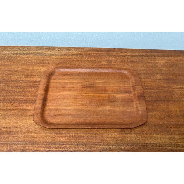 Brown Mid-Century Scandinavian Teak Tray, 1960s For Sale - Image 8 of 14