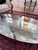 Vintage Hollywood Regency Two-Tier Oval Glass & Gilt Coffee Table For Sale - Image 9 of 10