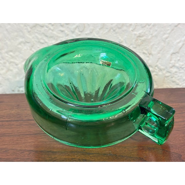 Dark Green Midcentury Dark Green Glass Juicer For Sale - Image 8 of 9